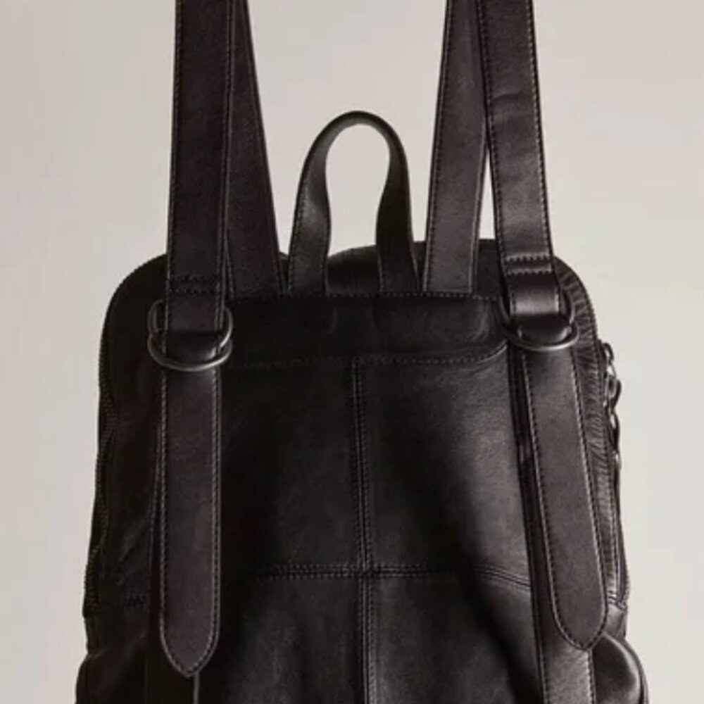 Free People **LEATHER** NWT Goldie Backpack (Black) Retail $398 - Picture 5 of 7